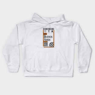 buenos aires flight ticket boarding pass Kids Hoodie